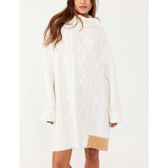 🎉LAST CHANCE🎉 NWT Free People Forever Cable Pullover / Evening Cream - Picture 3 of 6